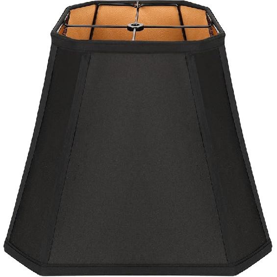 Square Cut Corner Lamp Shade, Medium Bell Lampshade 8" Top x 14" Bottom x 11" High, Black Replacement Lamp Shade for Table Lamps and Floor Lamps,