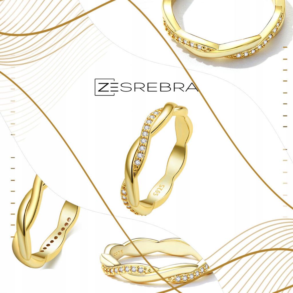 Interwoven Ring, S925, -Plated, Zircons
