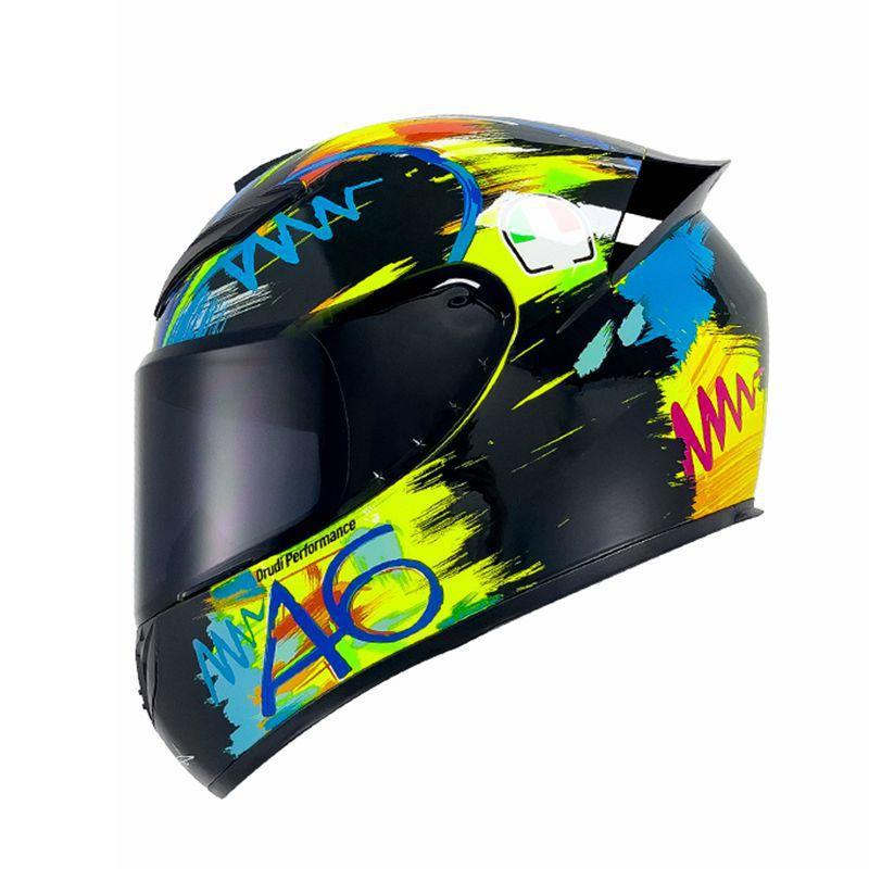 New QK111 Four-Season Full-Face Motorcycle Helmet Unisex Riding Helmet for Adults with Clear or Black Lens Available