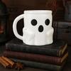 Halloween Party Geschirr Eisbecher mit Löffelhalter, 3D-gedruckter süßer Geisterbecher, Geformter Kaffeebecher Stiftehalter Dekoration, Weihnachten Geburtstag