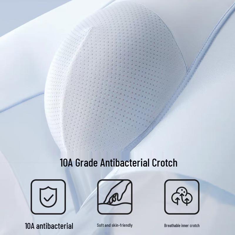 FitonTon Men's Ice Silk Antibacterial Boxer Briefs 4-Pack