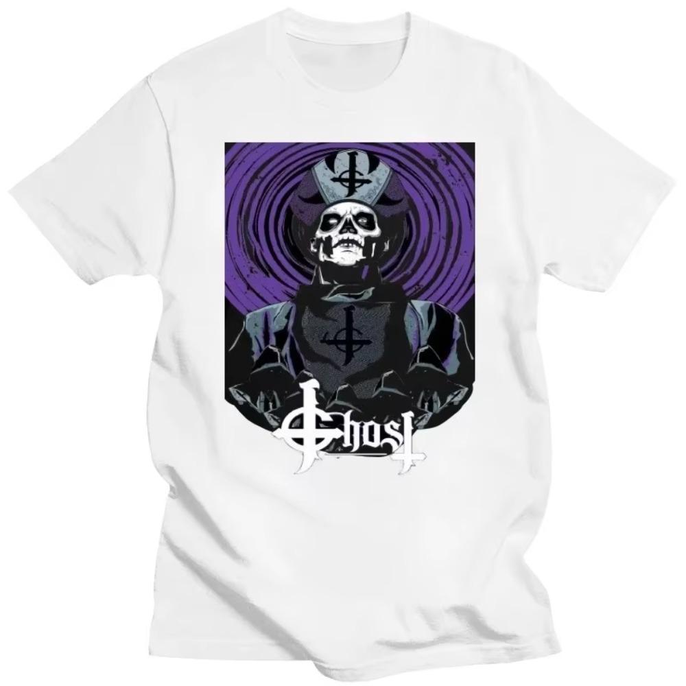 2024 letní topy BGBF Pánské tričko s krátkým rukávem pro dospělé s logem heavy metalové kapely Ghost Bc Druid Stone Černé