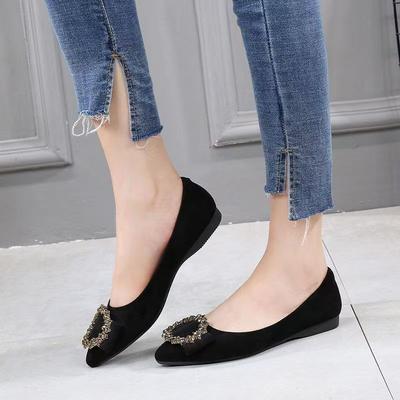 Nowe płytkie, płaskodenne, szpiczaste damskie buty na pojedynczej podeszwie, jesienne, wszechstronne buty, miękka podeszwa, antypoślizgowe, czarne buty do pracy, buty Doudou