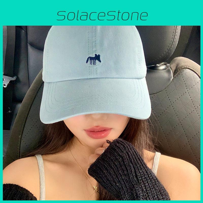 Trendy Light Blue Baseball Cap For Women With Adorable Fox Embroidery Design