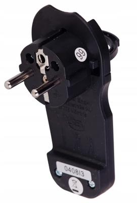 Flat Plug with Handle, Black, 7mm, 2PZ, 16A, 3500W, with Grounding