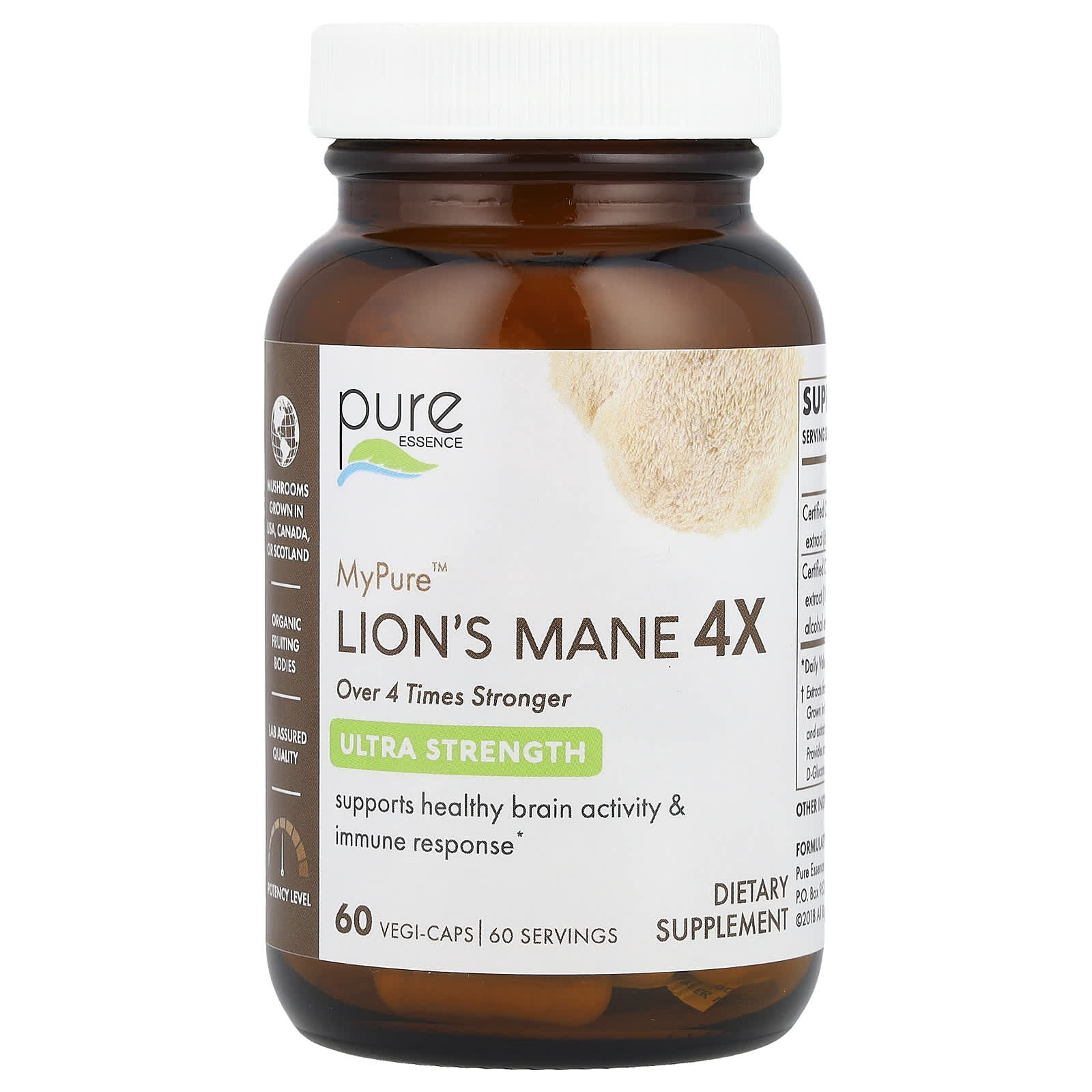 

Mypure™, Deer Antler Mushroom 4X, Ultra Strength, 60 Veggie Caps