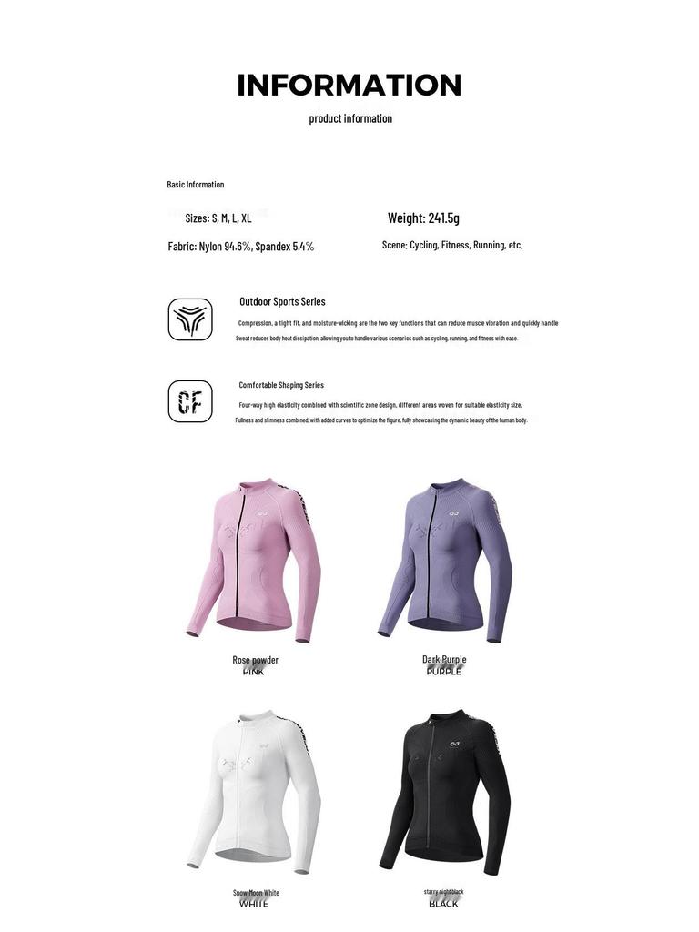 Ciepły strój do jazdy na rowerze i biegania – Odprowadzający pot, szybkoschnący, z długim rękawem na jesień/zimę do fitnessu na świeżym powietrzu