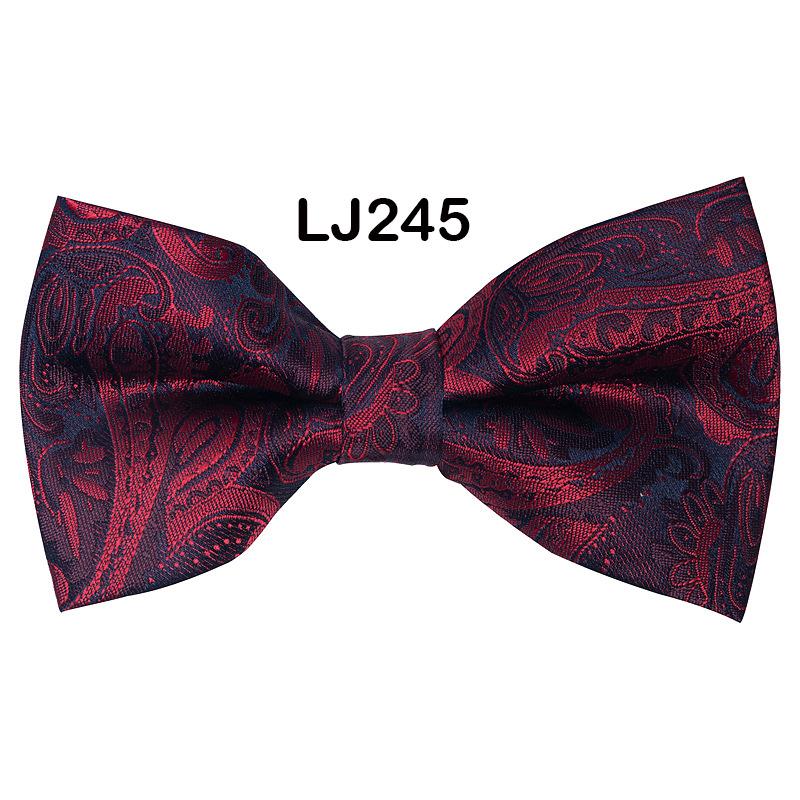 New Men'S Bow Business Wedding Party Bow Tie Solid Color Stripe Men'S Wedding