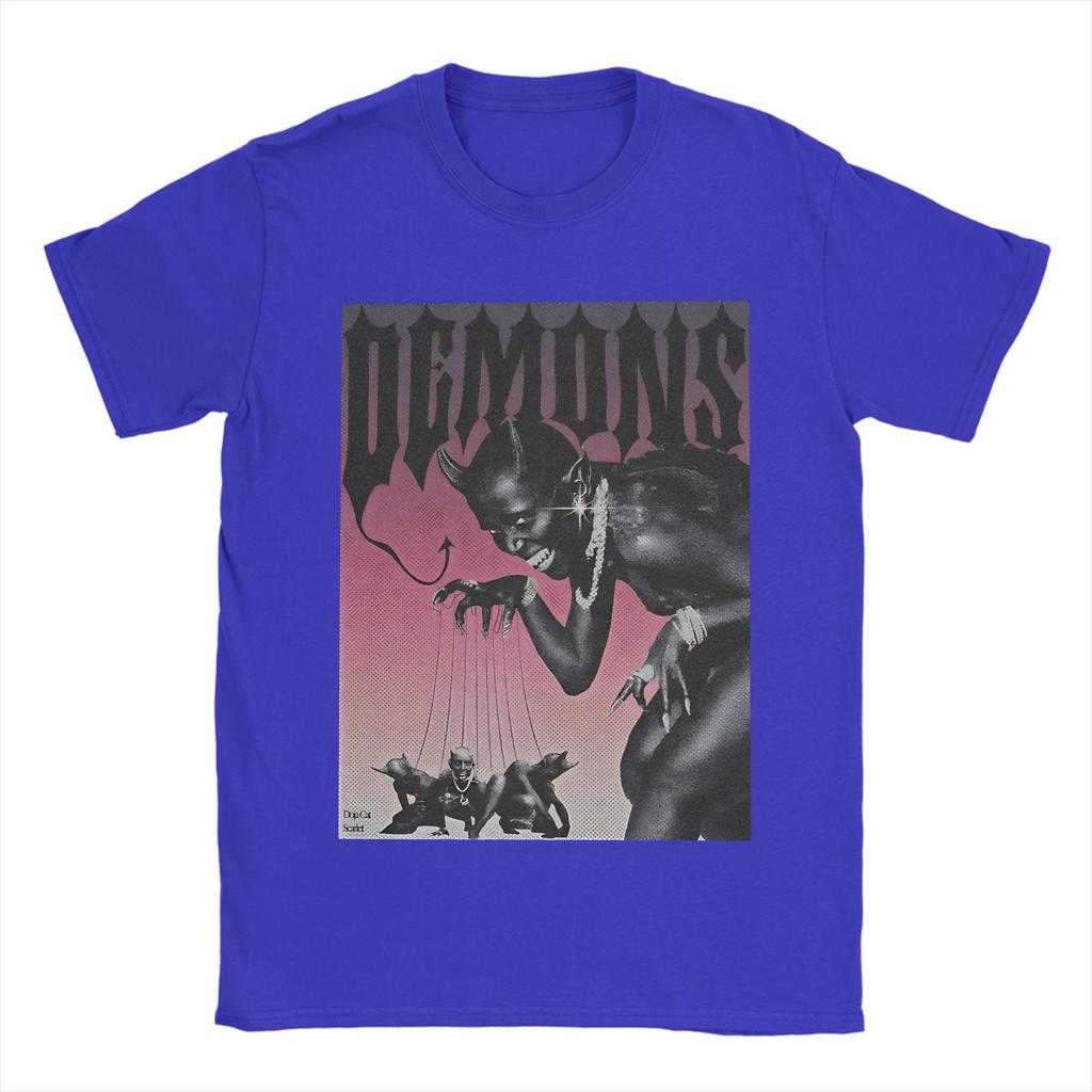 Humor Doja Cat Demons TShirt for Unisex Round Collar Cotton T Shirts Short Sleeve Tee Shirt Plus Size Clothes