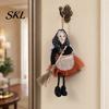 Realistic Halloween Patterns Witch Broomstick Hanging Ornament, Spooky Fabric Pendant for Party Bar Indoor Decor Home, Trick or Treat Festive