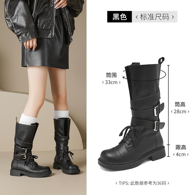 Augustine Boots Women's 2025 Autumn New Maillard High Boots Casual Retro Western Knight Boots