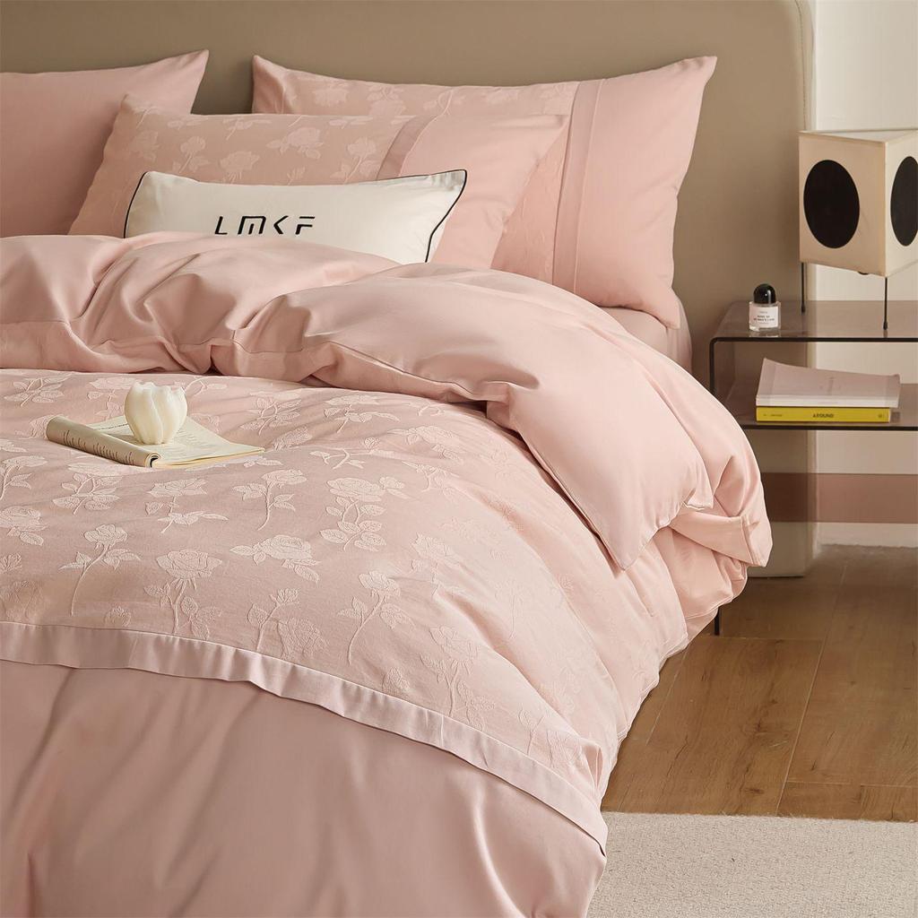 Luxurious 100s All-Cotton Mother-Baby Bedding Set: Warm, Skin-Friendly Jacquard, Four-Piece