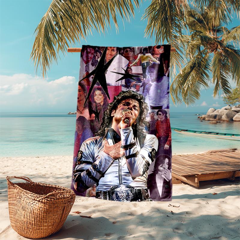 Amerikanische Musik Rock Michael Joseph Jackson Strandtuch Outdoor Camping Urlaub Schwimmen Strandtuch Outdoor Saugfähiges Badetuch Y8