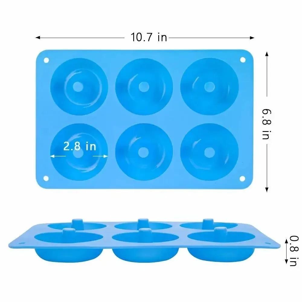 1/2pcs 6 Holes Donut Mold Silicone Chocolate Mold Non-Stick Candy Muffins Doughnut Baking Pan Bakeware Tool