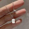 925 Sterling Silver Lucky Square Necklace - Trendy High-End Clavicle Chain Pendant for Women