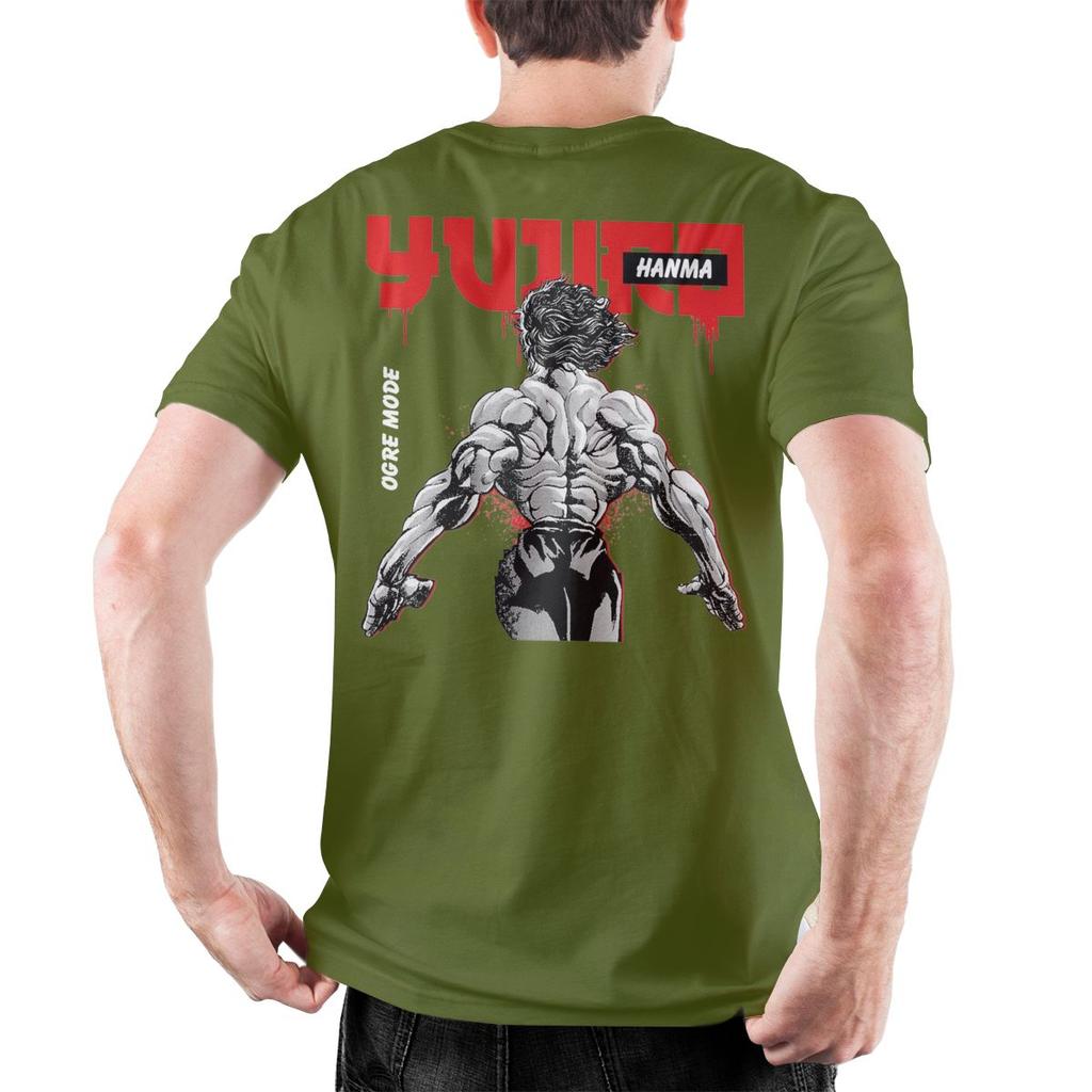 Men's Yujiro The Demon Back Baki Hanma T Shirts Anime Cotton Clothing Unique Short Sleeve O Neck Tees Printing T-Shirts