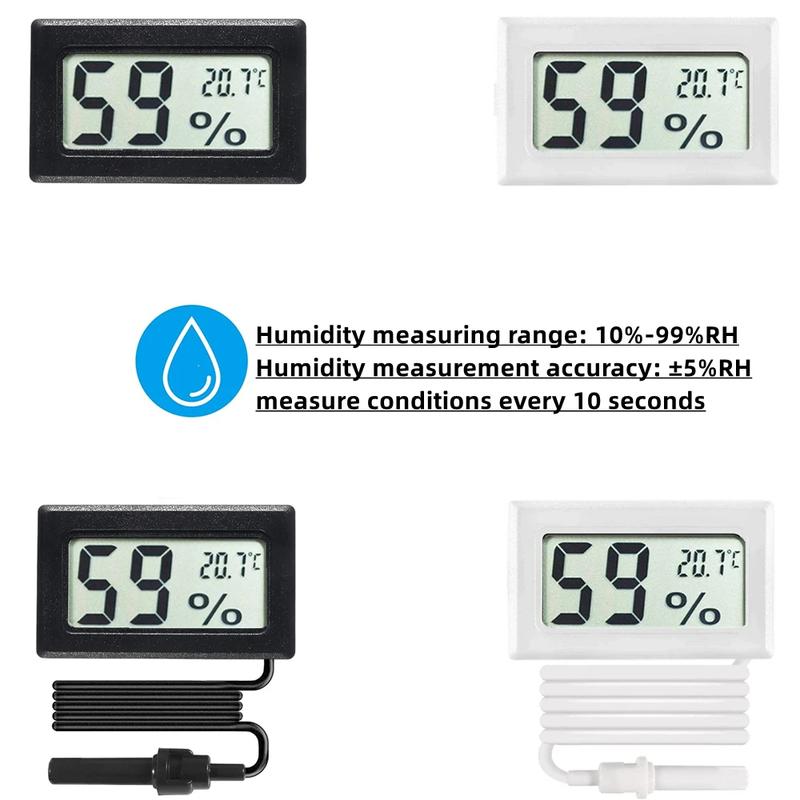 Mini Digital Humidity Meter Thermometer Hygrometer Sensor Gauge LCD Temperature Refrigerator Aquarium Monitoring Display Indoor