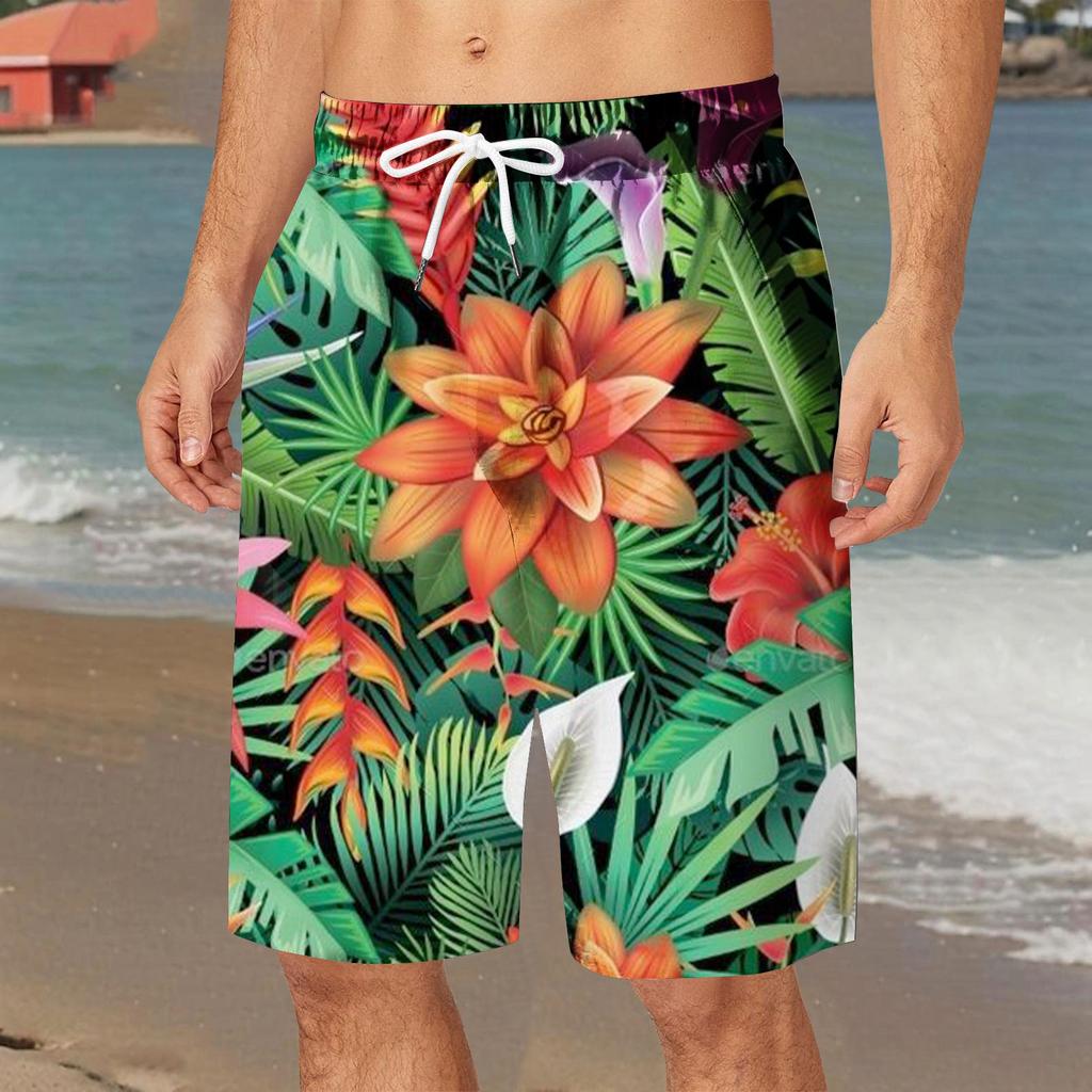 Hawaiian Style 3d Printed Summer Men'S Shorts Quick Dry Swimming Oversized Casual Beach Pants Fashion Trend Men Clothing