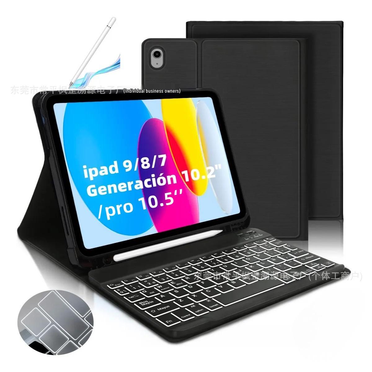 

iPad 7th-9th Gen Protective Case with Backlit Bluetooth Keyboard 10.2 /10.5 and Pen Slot Cover & Mouse. iPad 10.2 (7th/8th/9th Gen)/Pro 10.5 Compatible
