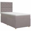 Box Spring Bed with Mattress and Headboard Taupe 80 X 200 Cm Fabric