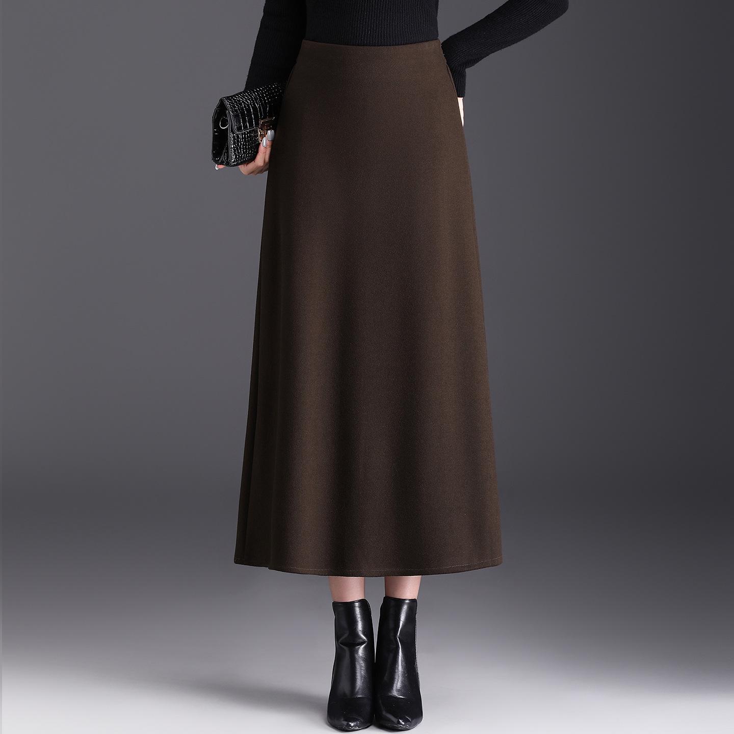 

Fluffy Wool A-Line Half Skirt: Women s Autumn/Winter 2025, High-Waist, Slim-Fit, Mid-Length, Hip-Covering Umbrella Skirt XXXL