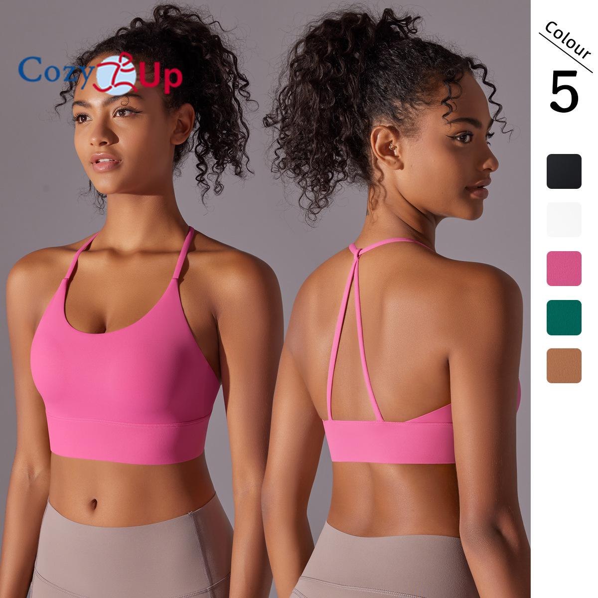 

Женский спортивный бюстгальтер Cozy Up с мягкими бретелями, фитнес-бюстгальтер с открытой спиной, легкий укороченный топ для йоги Cross Cross S