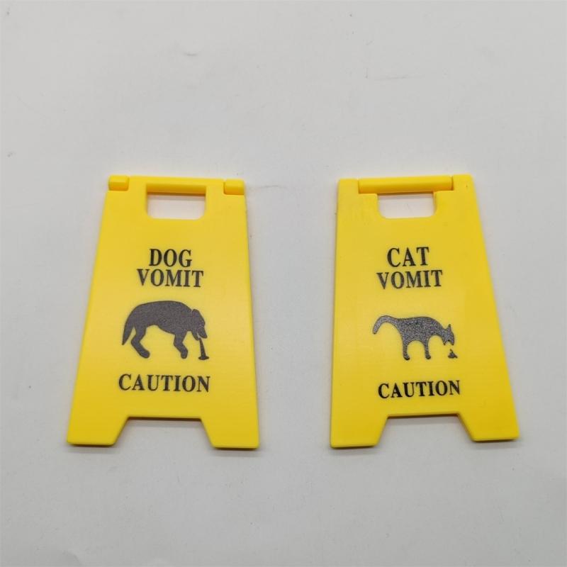 Yellow Cats And Dog Vomit Alerts Sign Durability Waterproof Dogs Vomit Sign Home And Garden Decors Cats Lover Gift