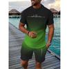 Lässiger Sportanzug atmungsaktiv Outdoor Herren T-Shirt Shorts Sommer 3D bedruckter Anzug für Erwachsene