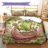 ChocolateFactory Pattern Bedding Quilt Set Quilt Cover Pillowcase Home Decoration Birthday Gift (1 * duvet cover + 2 * pillowcase, without core)