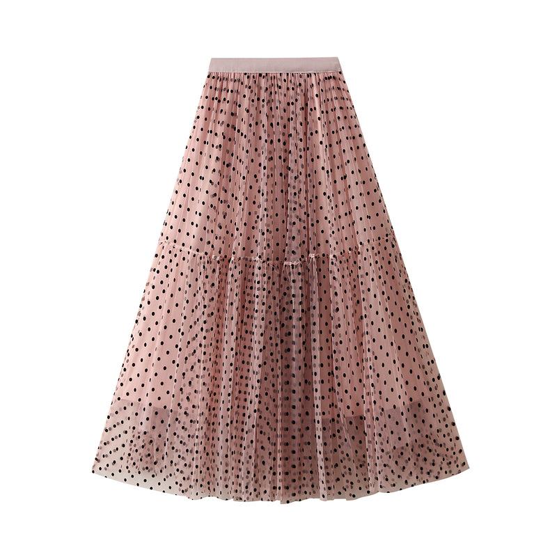 

Women’s Tulle Skirts Midi Elastic High Waist Pleated Mesh Layered Flowy Ruffle A-Line Long Tutu Skirts Casual Beach Swing Outfit Skirts for Women One size рожевий
