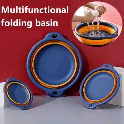 Wash Basin Foldable Plastic Travel Folding Washbasin Home Laundry Basin Safe And Durable Portable Bathroom Household Supplies