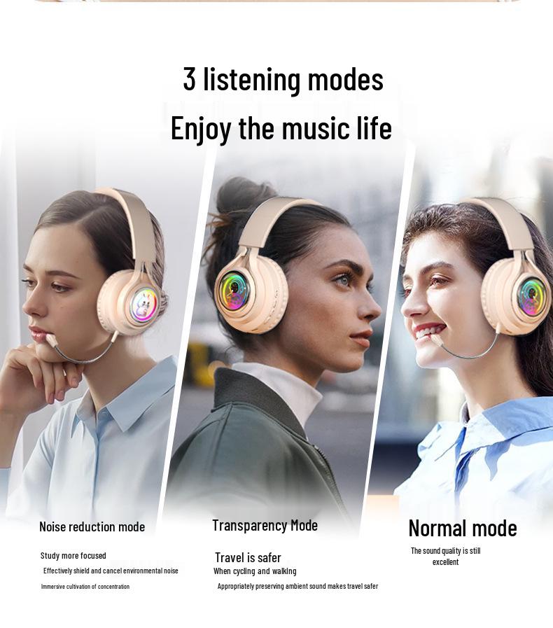 S5(M2) Astronaut Bluetooth Earbuds: Luminous Wireless Gaming Headphones with Heavy Bass