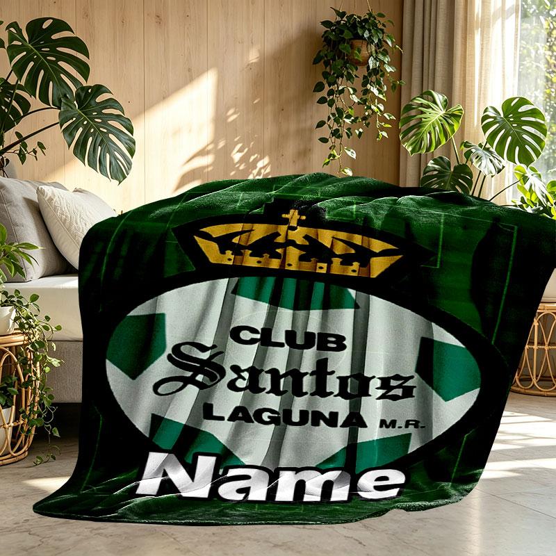 Custom Name Personalized Club Santos Laguna Print Blanket, Home Decor, Bedroom, Sofa, Camping, Couch, Gifts for Birthday Christmas