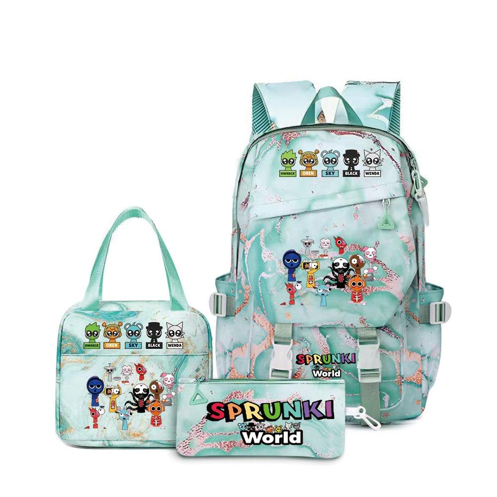 Sprunki Music Rhythm Box School Bag Game Backpack Junior High School Student Leisure Bag Travel Bag D