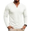 Men's Long Sleeve V-Neck Shirt Casual Base Layer Top for Everyday Wear