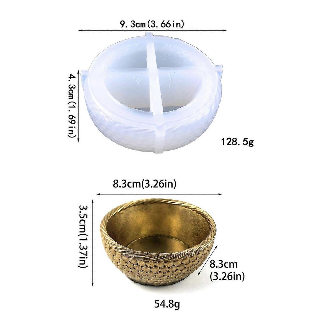 DIY Epoxy Pattern Bowl Mold Candle Cup Storage Box Molds Silicone Resin Basket Mold for DIY Craft Jewelry Storage
