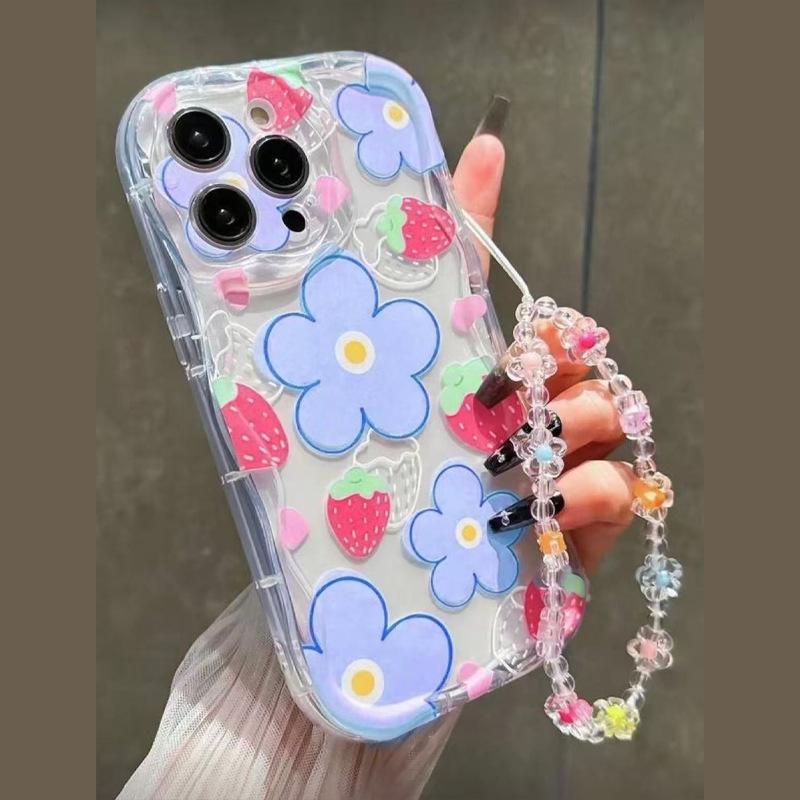 The new bracelet is suitable for iphone17pro mobile phone case Apple 15 foreign trade 14 flowers 13promax new 16x.