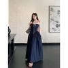 Design-Sense Spitzen-Patchwork zum Binden Camisole-Kleid, Damen 2025 Sommer Chic Schlankmachendes Langes Kleid