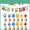 Colorful Cartoon Monster Et Alien Maggie Balloon Party Decor Banner Cake Topper For Birthday Supplies