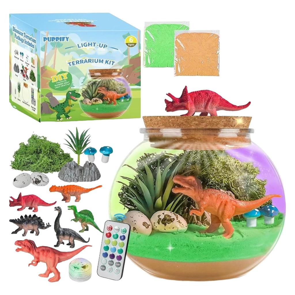 Light Up Terrarium Kit Terrarium Craft Kit with Remote Control Creative Educational Toy Multi-Function DIY for Kids Ages 5-12