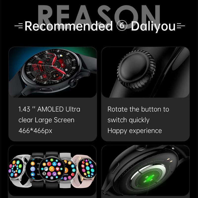 2025 NFC Smart Watch Amoled HD GPS Track Sports Heart Rate Bluetooth Call Waterproof Ladies Women Smartwatch For Huawei Xiaomi