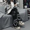 Streetwear Gothic Oversize Wide Leg Pants Woman Casual Hip-hop Y2k Harajuku Femme Pantalon Vintage Dark Trousers Aesthetic 2022