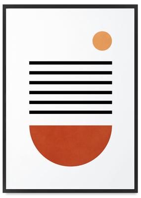 Γεωμετρική αφίσα στυλ μποέμ σε μαύρη κορνίζα