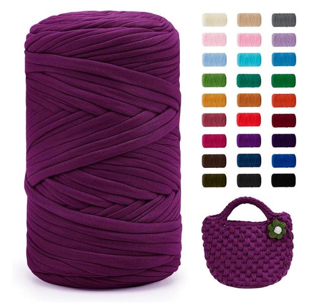 Chunky Large Roll 400g T-shirt Yarn for DIY Knitting, Crochet, Bags & Floor Mats