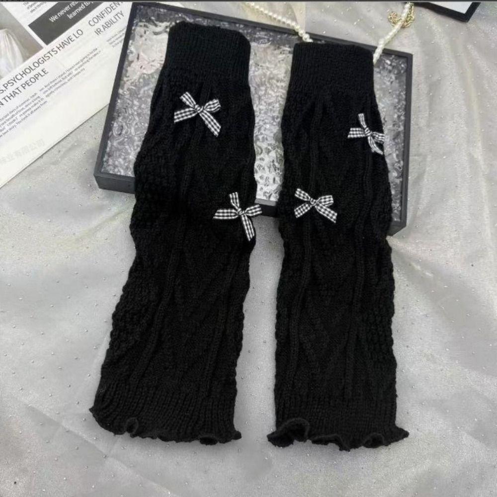 Knitted Style Bow Tie Leg Warmers Pile Stockings Stacked Socks Cute Guards Socks Ballet Style