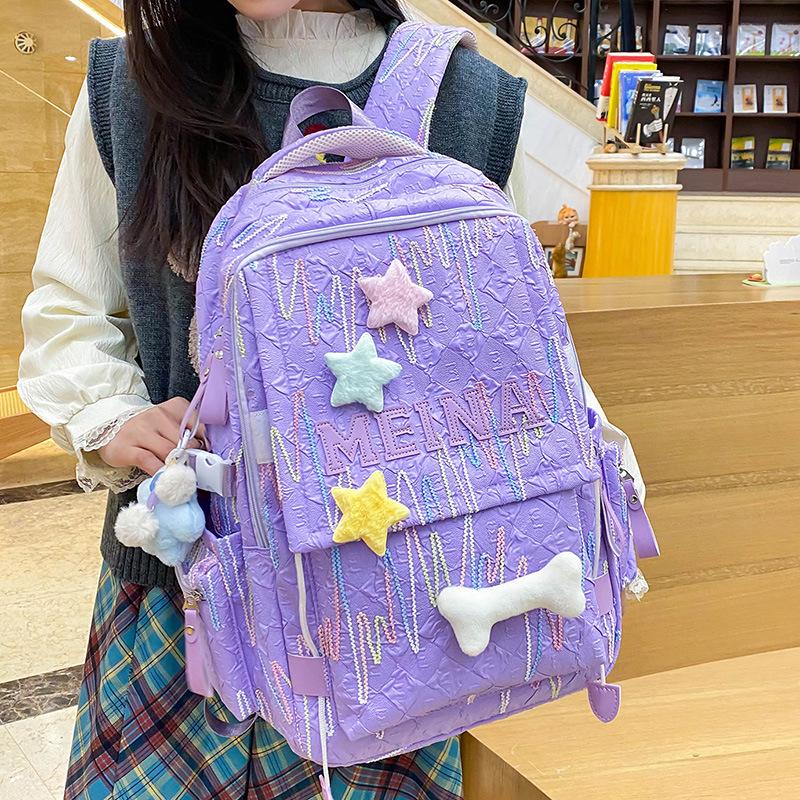 Children's schoolbag, primary school students, girls, junior high school students, two-piece set, high-value backpack, fashionable backpack.