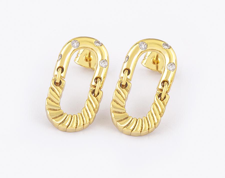 Nidin High Quality Rock Accessories Hoop Earrings Cool Hip Hop Style for Women Zircon Ear Jewelry Punk Korean Fashion Party Gift