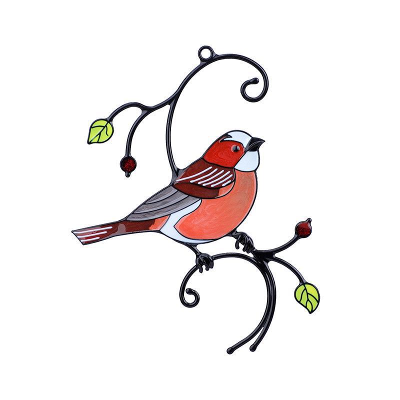 Pendant Mini Stained Bird Glass Window Hangings Acrylic Wall Hanging Colored Birds Decor Room Accessories Scandinavian Decor Mot