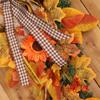 Artificial Wreath Sunflower Silk Cloth Orange Elegant Ribbon Bow Fall Decorations Wreath