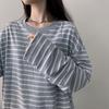 The Pink Loose FiT STripe Long Sleeve Romper T shirT
